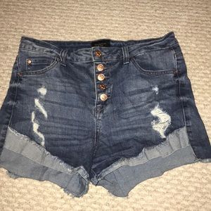 High waisted jean shorts